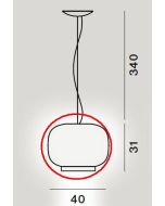 Foscarini Chouchin Bianco 1 LED-Pendelleuchte Ersatzglas / Foscarini Chouchin Bianco 1 LED-Pendant Lamp Replacement Glass