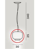 Foscarini Chouchin Bianco 3 LED-Pendelleuchte Ersatzglas / Foscarini Chouchin Bianco 3 LED-Pendant Lamp Replacement Glass