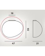 Foscarini Gregg Parete Grande Semi 2 Ersatzglas / Foscarini Gregg Parete Grande Semi 2 Replacement glass