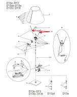 Luceplan Costanza Ersatz Stäbchen für Lampenschirm / Luceplan Costanza replacement shade rods