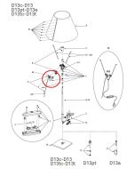 Luceplan Costanza Ersatz Halbring mit Bohrloch / Luceplan Costanza half ring with hole