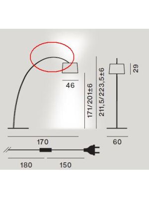 Foscarini oberer Ersatz-Stab zur Twiggy Terra LED / Foscarini Top Spare rod for Twiggy Terra LED