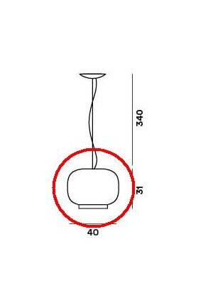 Foscarini Chouchin 1 Pendelleuchte LED-Ersatzglas  / Foscarini Chouchin 1 Pendant Lamp LED-Replacement shade 