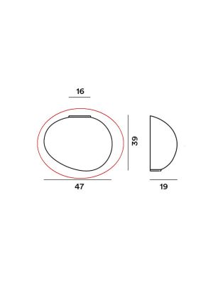 Foscarini Gregg Parete Grande Semi 1 Ersatzglas / Foscarini Gregg Parete Grande Semi 1 Replacement Glass