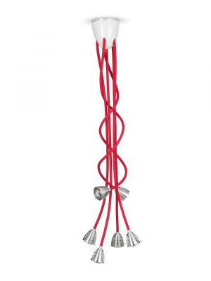 Less'n'more Athene Porcelain Chandelier flexible arms red